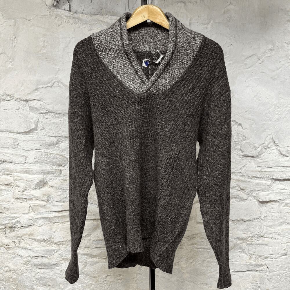 True Vintage 60s Barclay Sportswear Shawl Collar Sweater Lambs Wool Blend